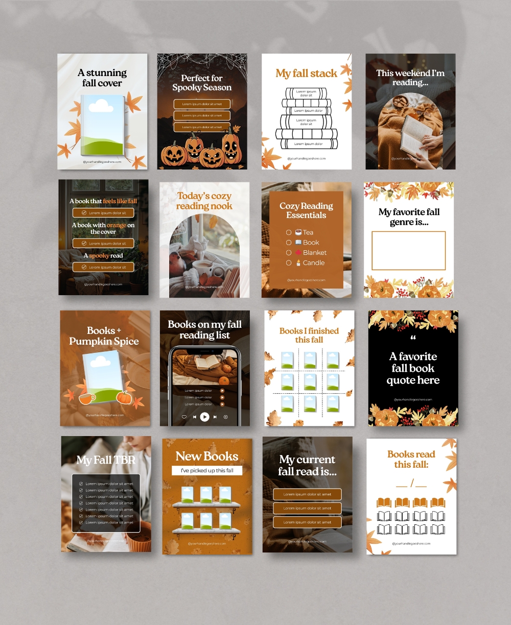 Fall Bookstagram Templates Mock Up