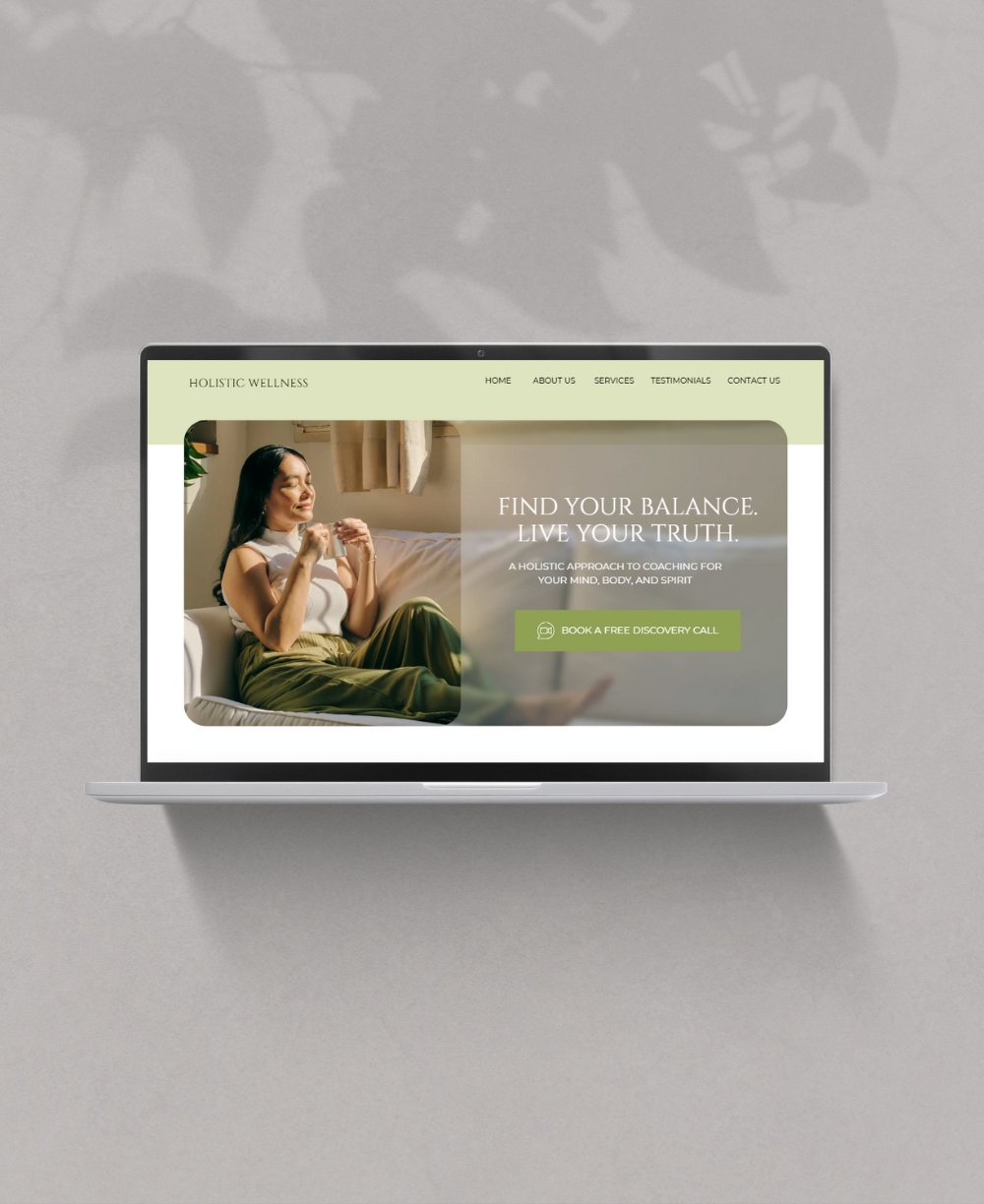 HOLISTIC WELLNESS WEBSITE Mock Up