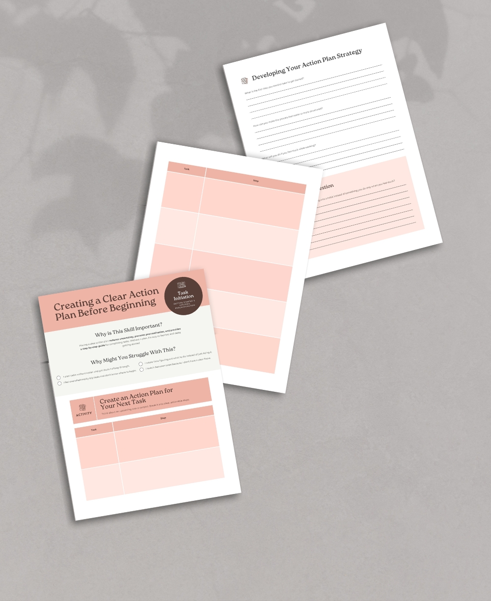 Clear Action Plan Worksheet Mock Up