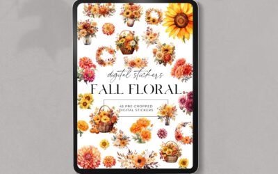 Fall Floral Digital Sticker Kit