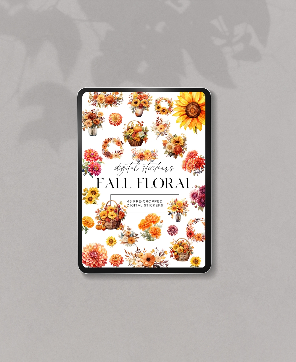 Fall Floral Digital Sticker Kit Mock Ups