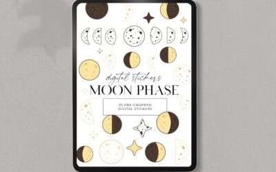 Moon Phase Digital Planner Stickers