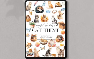Cat Themed Digital Stickers