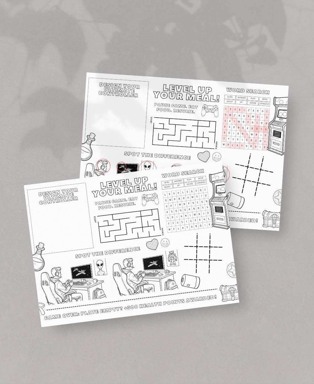 Gaming Activity Placemat Mock Up