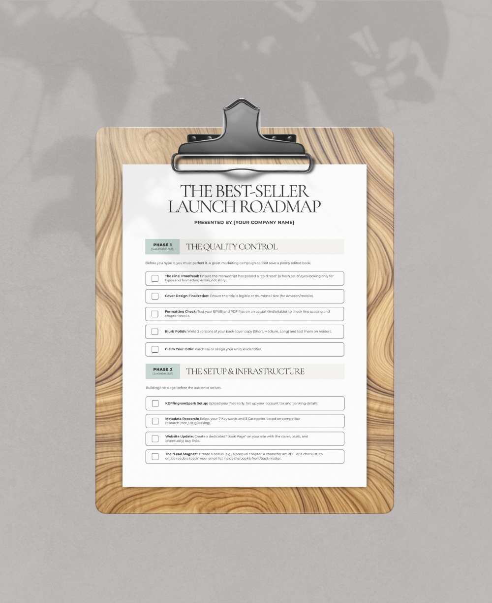 Launch Your Book Checklist mock up