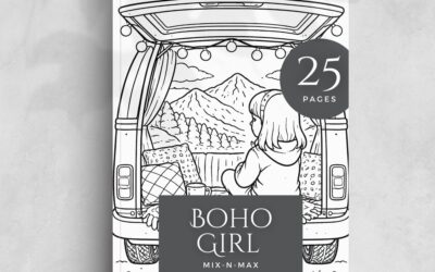 Boho Girl Coloring Book