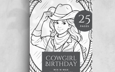 Cowgirl Birthday Coloring Book