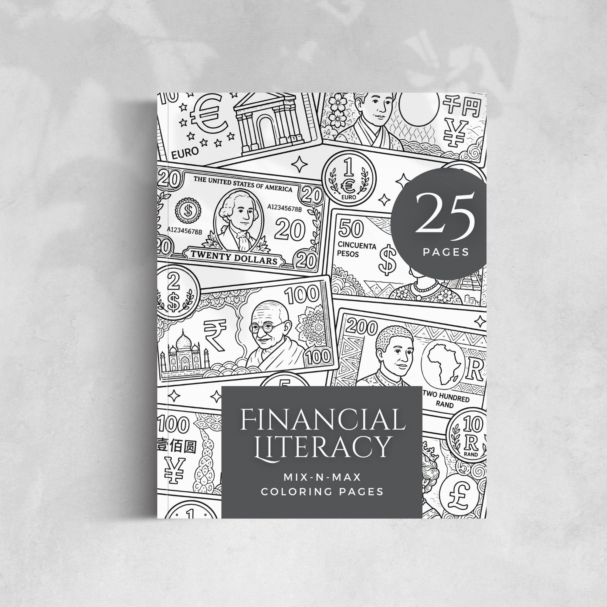 Financial Literacy Coloring Book Mock up