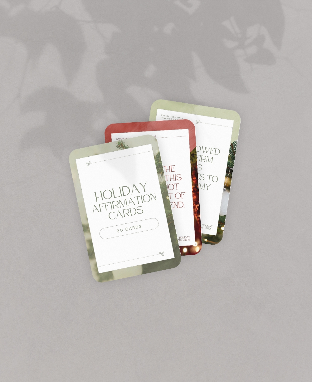 Holiday Affirmation Cards Mock Ups