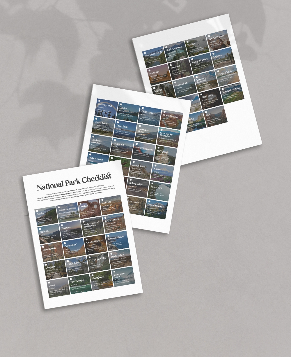 National Parks Checklist Mock Up
