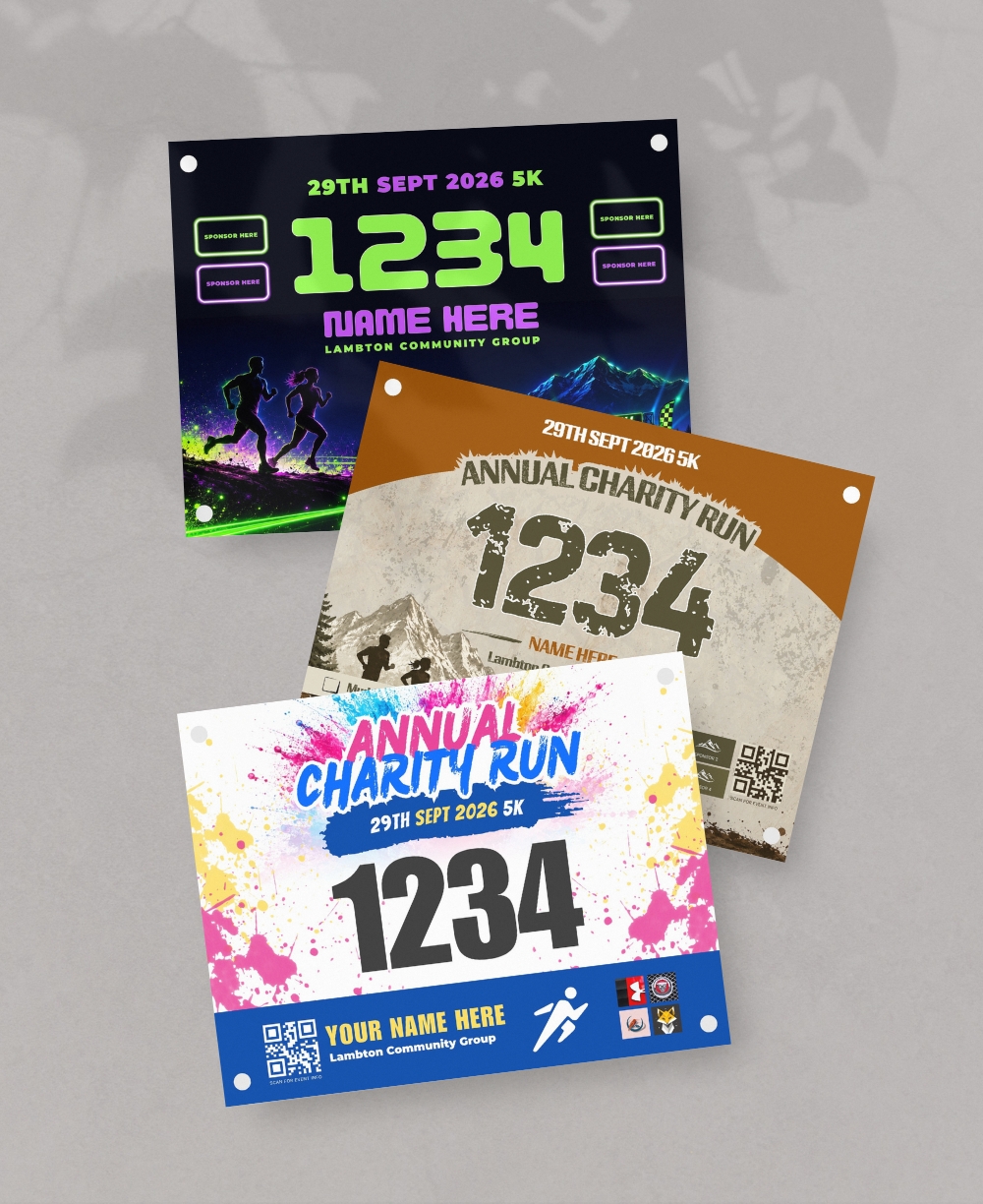 Race Bib Canva Template Mock Up