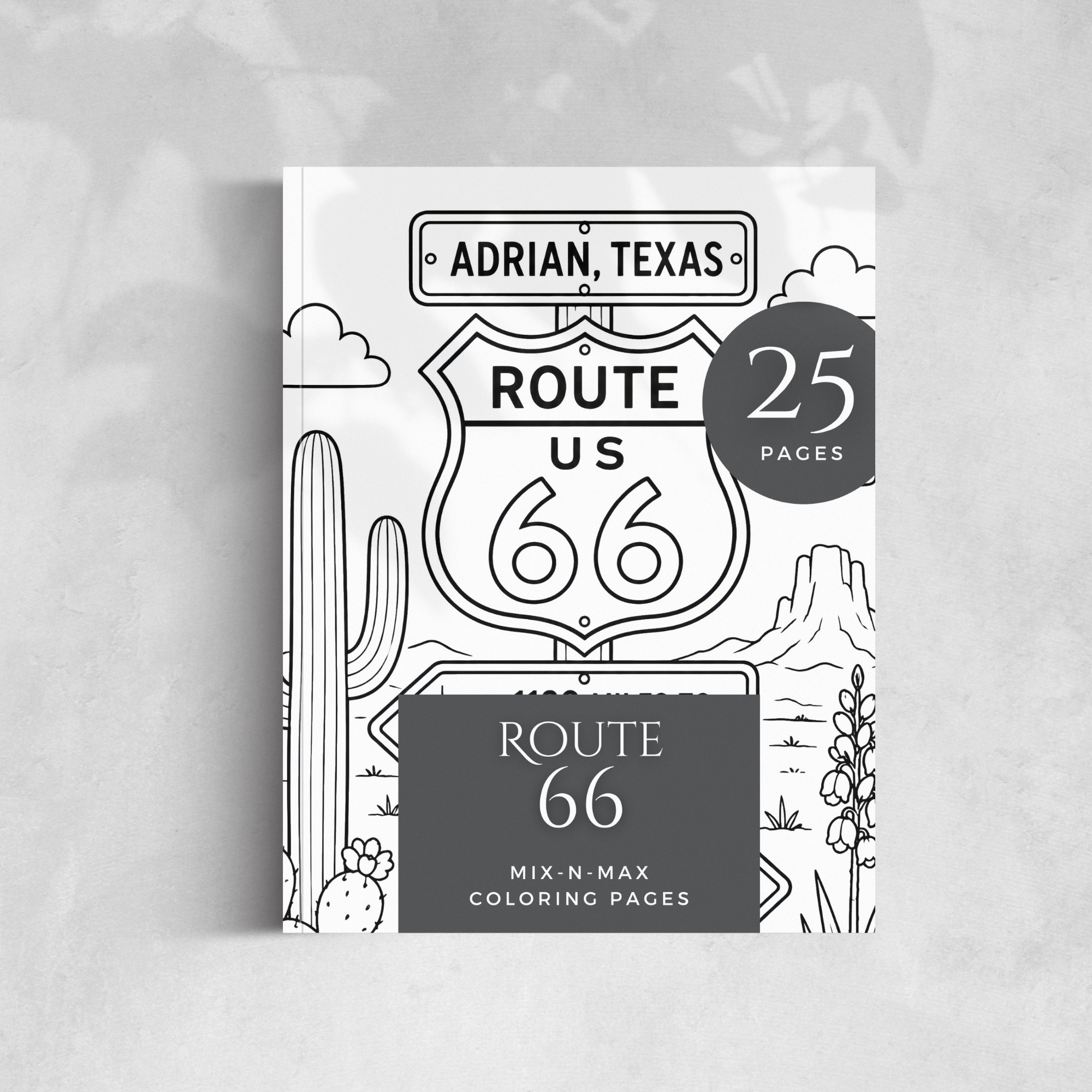 Route 66 Coloring Book Mock up