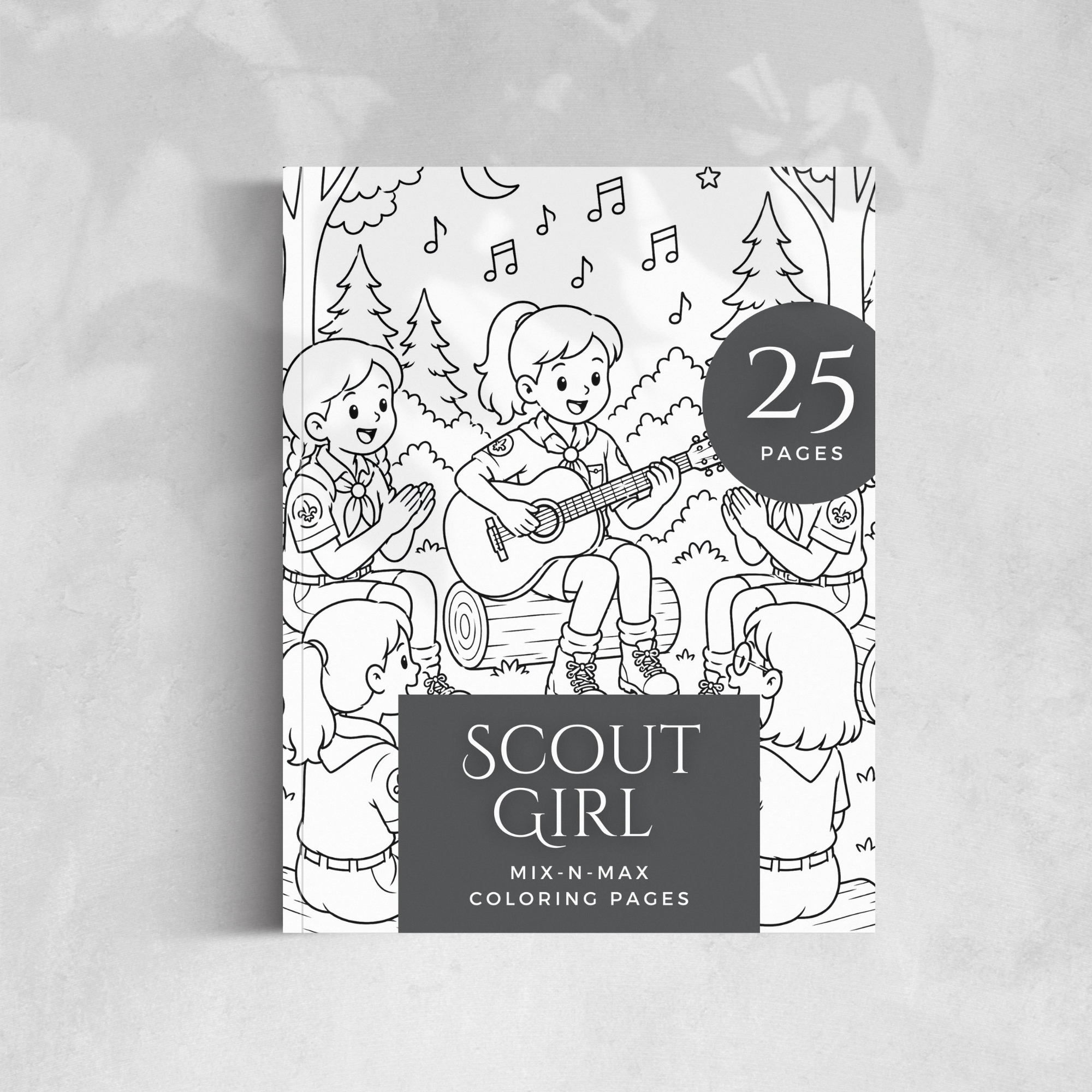 Scout Girl Coloring Book Mock up