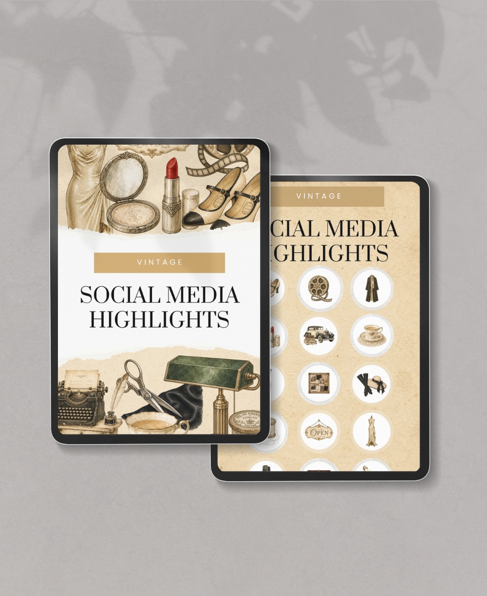 Vintage Highlight Covers Instagram Mock Ups