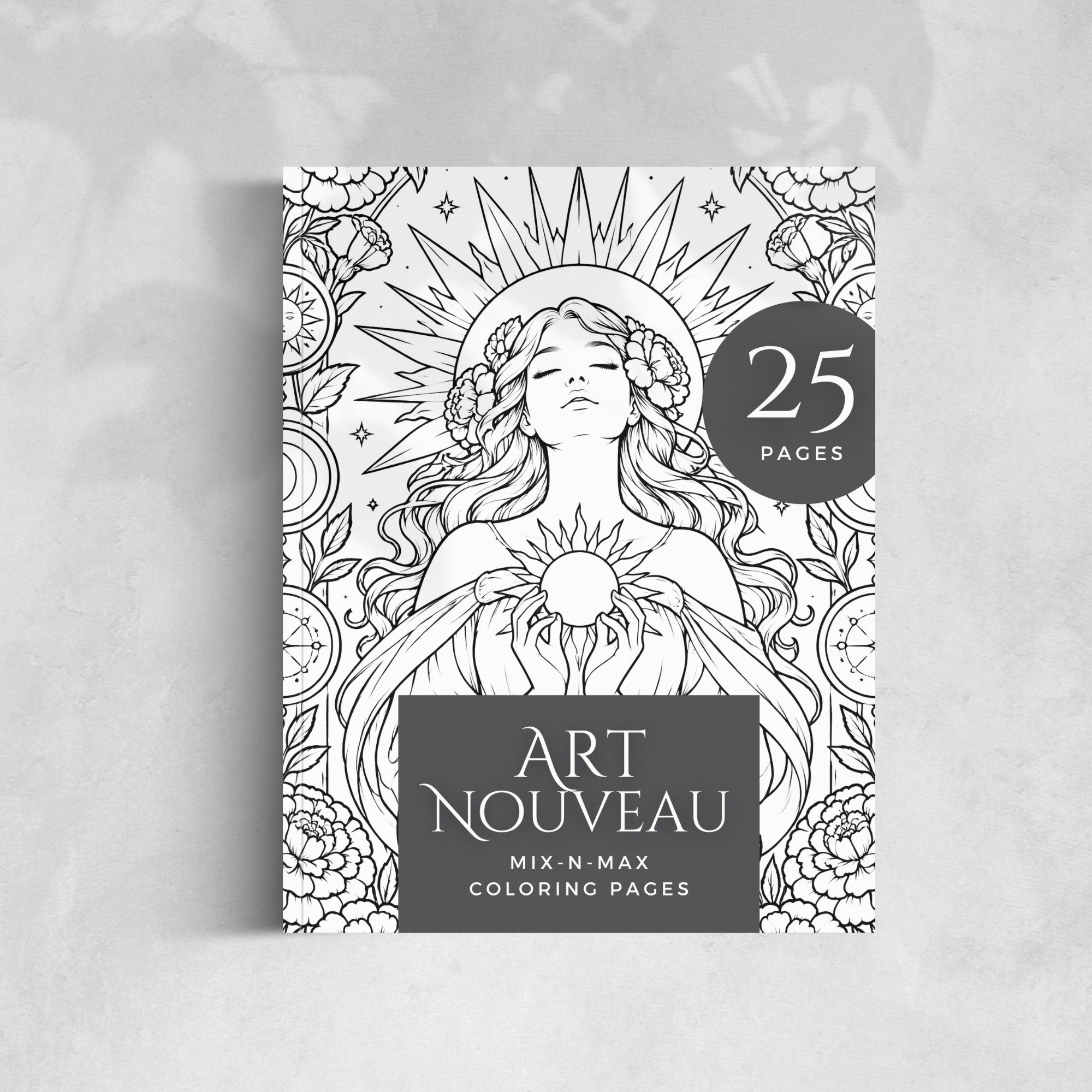 Art Nouveau Coloring Book Mock up