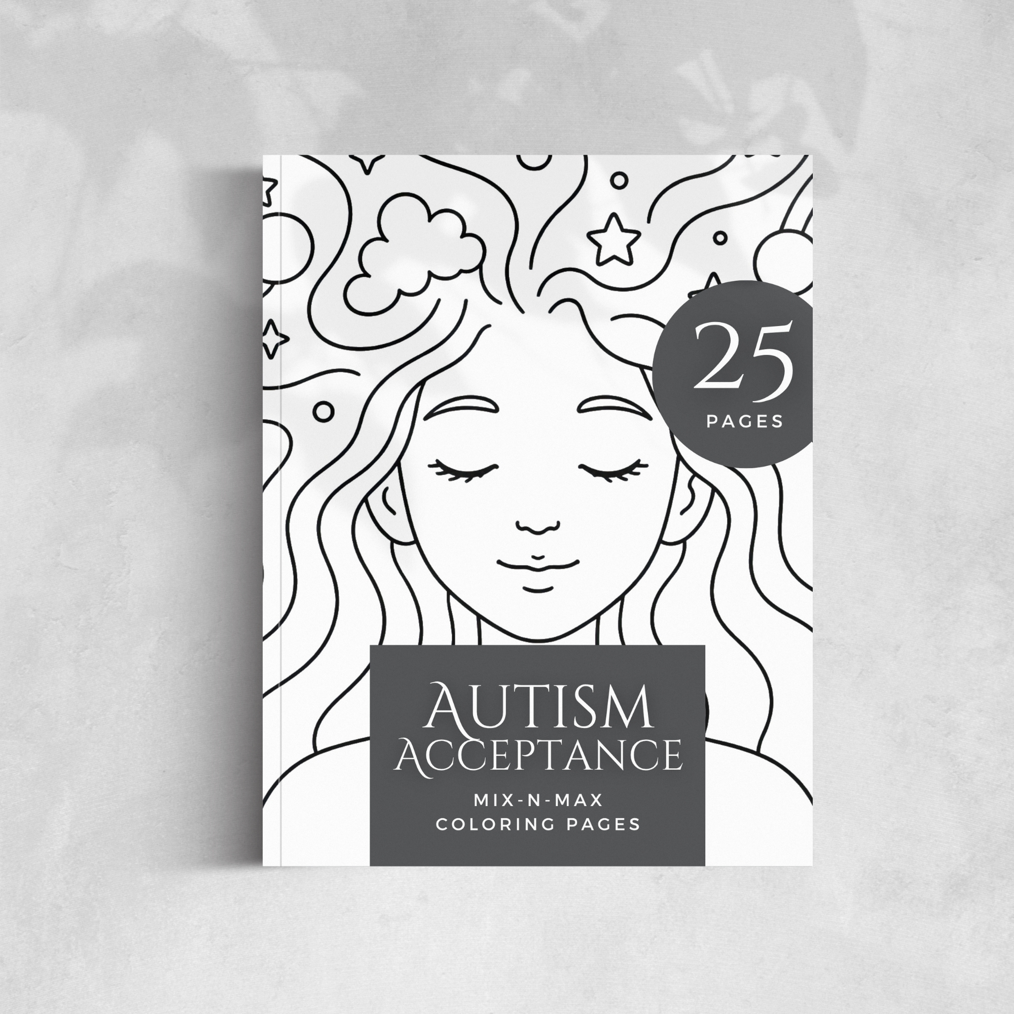Autism Acceptance Coloring Book Mock up