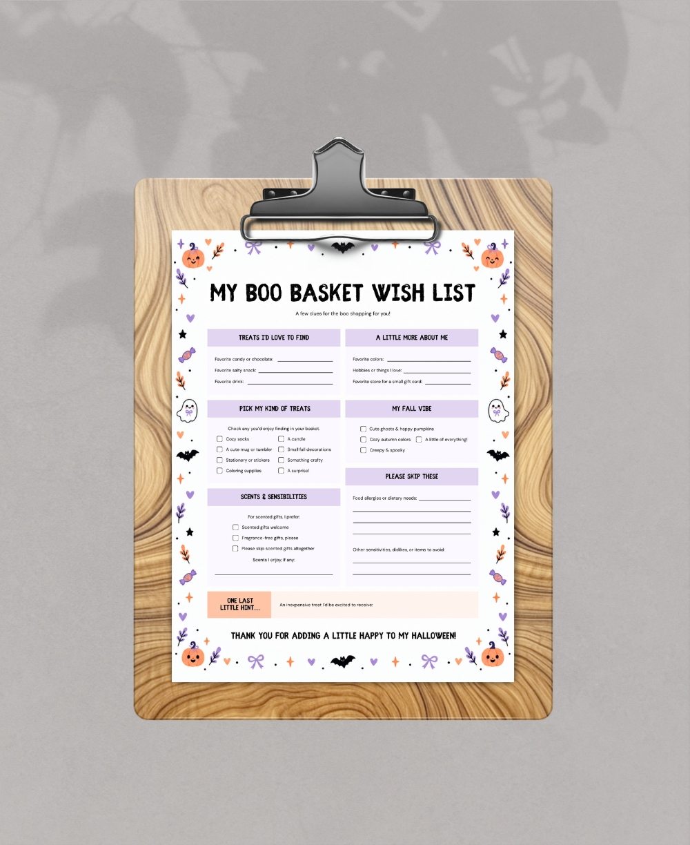 Boo Basket Form mock up