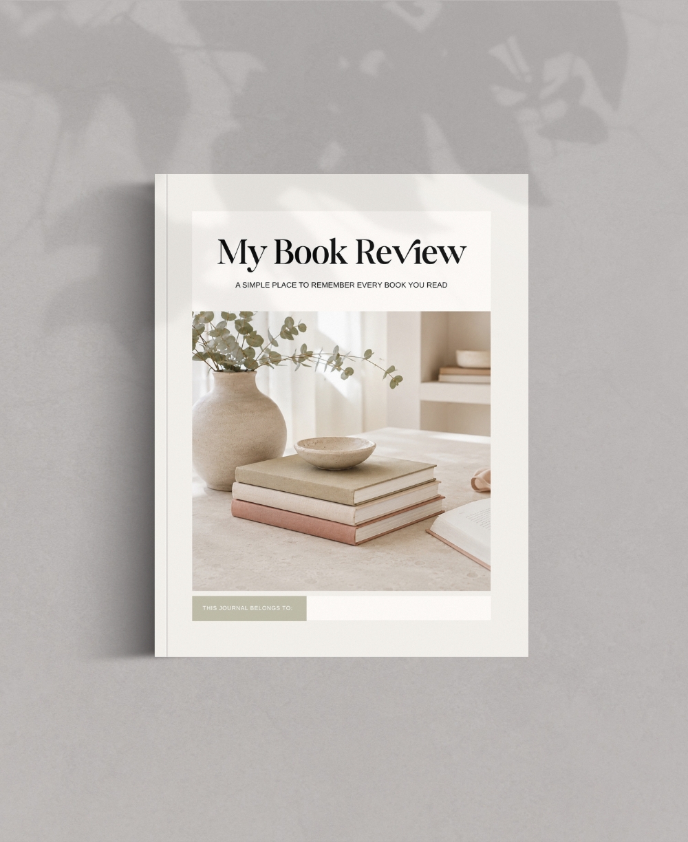 Book Review Journal Template Simple Mock Up