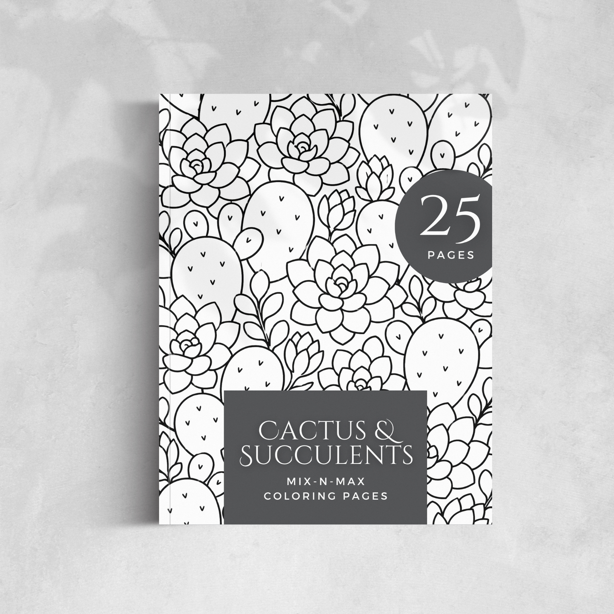 Cactus And Succulents Coloring Book Mock up
