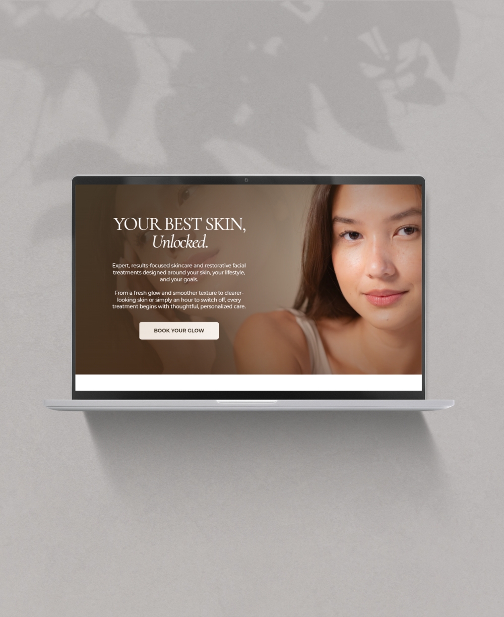 Canva Website Template Esthetician Mock Up
