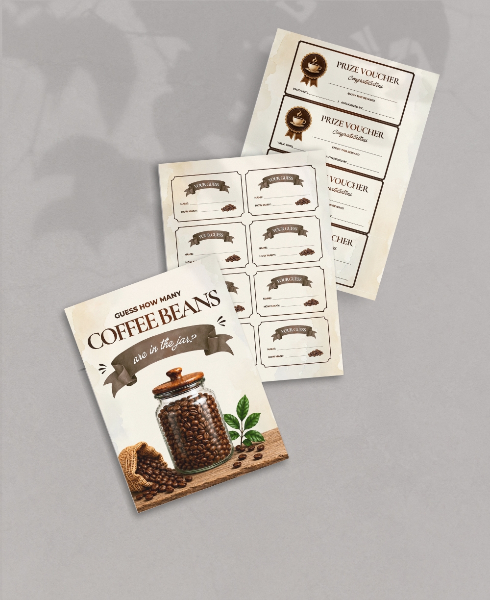 Guess How Many Coffee Beans Game Mock Up