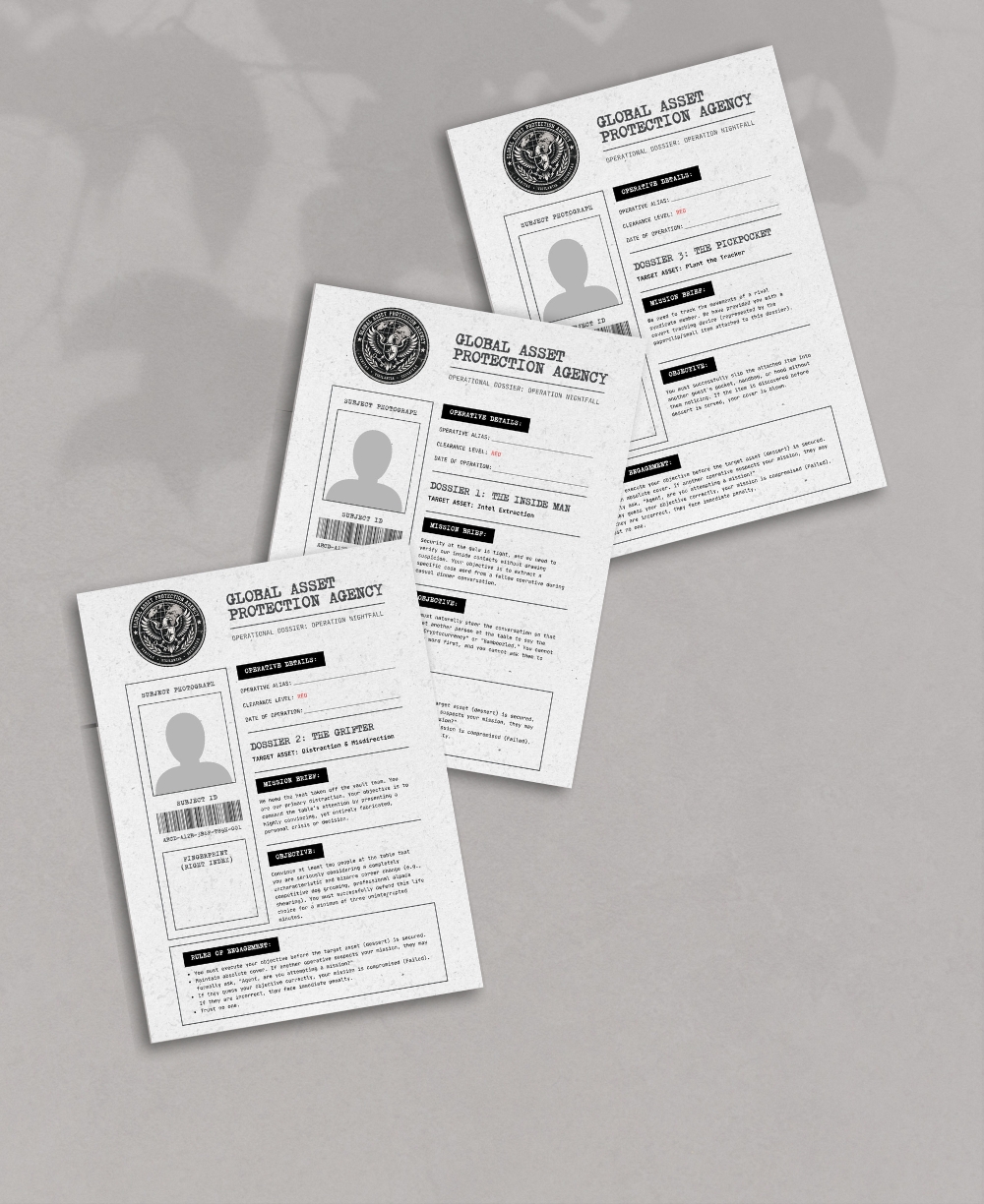Secret Mission Dinner Game Mock Up
