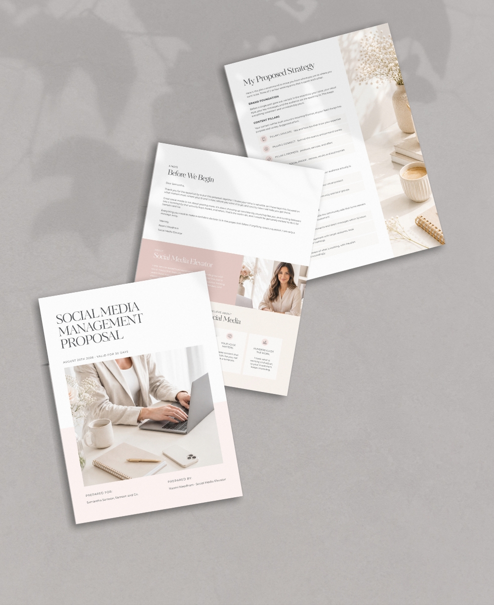 Social Media Manager Proposal Template Mock Up