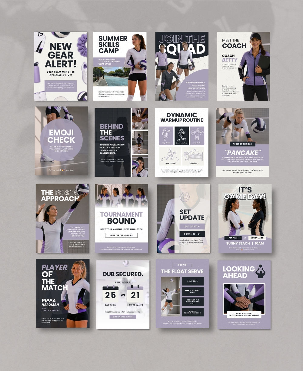 Volleyball Social Media Templates Mock Up